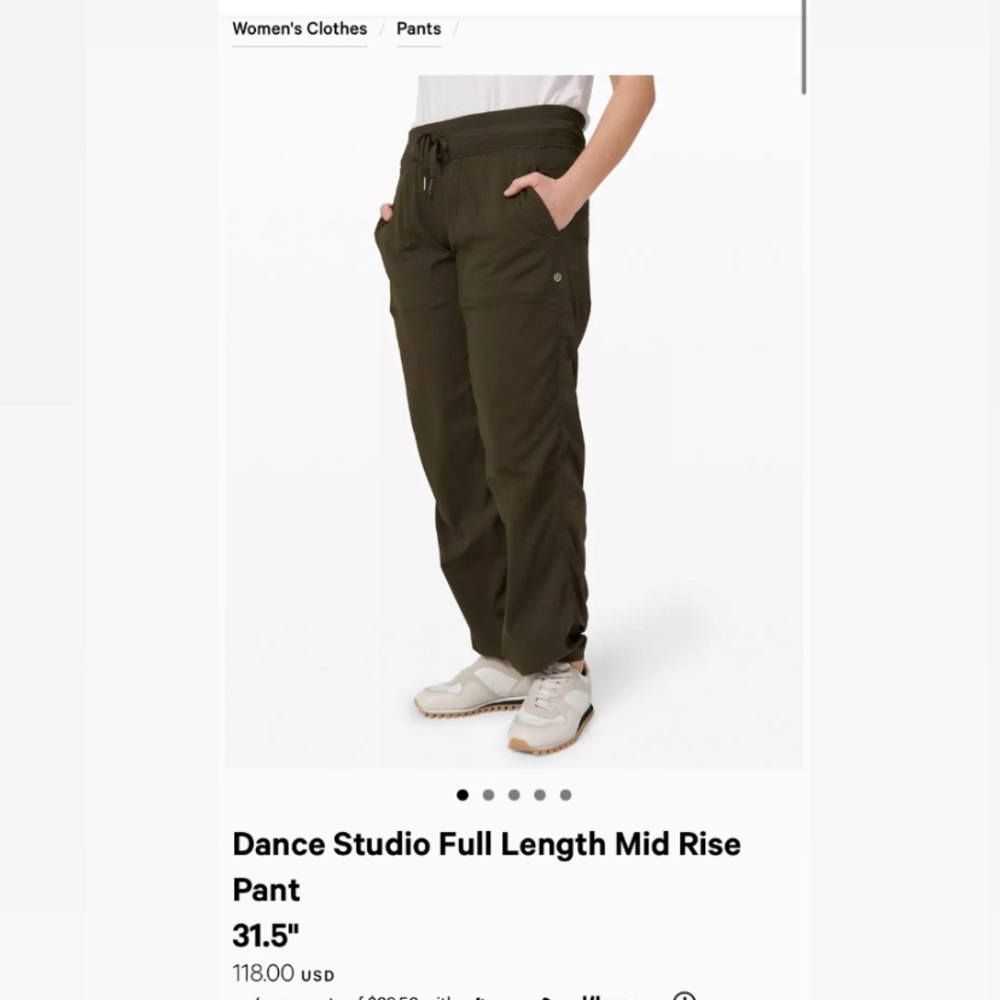36 inch Lululemon Dance Studio Unlined Pant